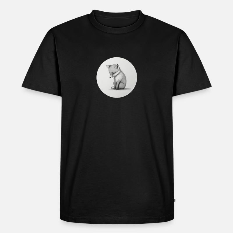 Fuchs - Männer Premium Bio T-Shirt - Schwarz