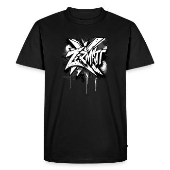 Stylish Zermatt graffiti design for trendsetters - Men's Premium Organic T-Shirt - black - Front - Nico (187cm)