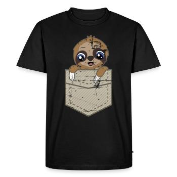 Cute sloth gift sloth - Men's Premium Organic T-Shirt - black - Front - Nico (187cm)