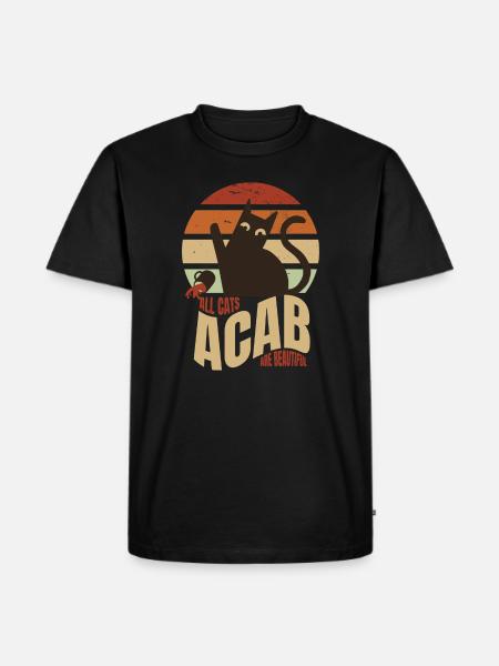 ACAB Alle katte er smukke Hooligan Ultra Fodbold - Herre Premium økologisk T-shirt - sort