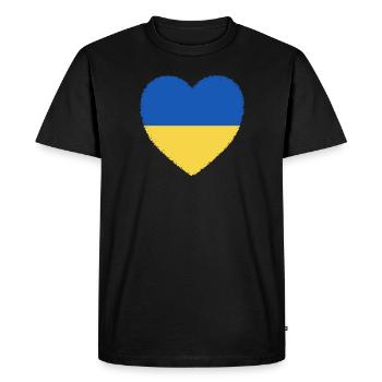 Ukraine Cœur Soutenir La guerre de paix Kiev Lviv Poutine - T-shirt Premium bio Homme - noir - Devant - Nico (187cm)