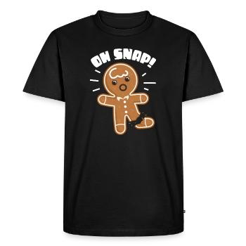 oh snap Design for a cartoon jokes fans - Men's Premium Organic T-Shirt - black - Front - Nico (187cm)