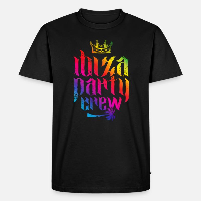 ibiza party crew bunt - Männer Premium Bio T-Shirt - Schwarz
