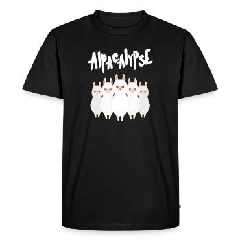 Alpacalypse Alpaca Llama Halloween - Men's Premium Organic T-Shirt - black - Front - Nico (187cm)