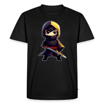 Mignon petit ninja avec épée katana - T-shirt Premium bio Homme - noir - Devant - Nico (187cm)