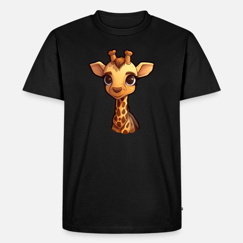Giraffe - Männer Premium Bio T-Shirt - Schwarz
