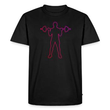 Entraînement d’endurance, haltérophilie, cardio fitness - T-shirt Premium bio Homme - noir - Devant - Nico (187cm)