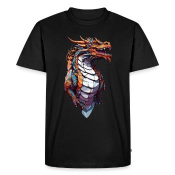 Fantasy Monster Dragon : Sort de Dragon Mystique - T-shirt Premium bio Homme - noir - Devant - Nico (187cm)
