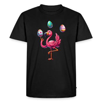 Easter Egg Easter Egg Flamingo Easter Juggler Jonglie - Men's Premium Organic T-Shirt - black - Front - Nico (187cm)