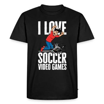 I Love Football Video Games - Sarcastic - Men's Premium Organic T-Shirt - black - Front - Nico (187cm)