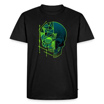 Polygone de crâne EDM minimal - T-shirt Premium bio Homme - noir - Devant - Nico (187cm)
