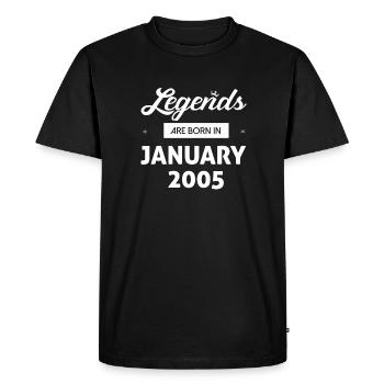 LEGENDS ARE BORN IN JANUARY 2005 - T-shirt Premium bio Homme - noir - Devant - Nico (187cm)