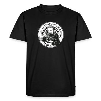 Das moust logger segn Alder - Franken Design - Männer Premium Bio T-Shirt - Schwarz - Vorne - Nico (187cm)