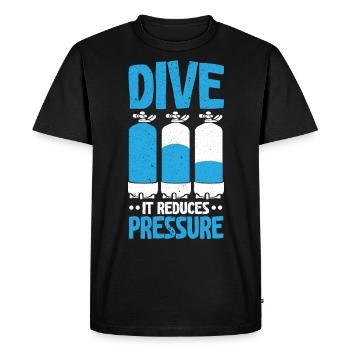 Diving It reduces the pressure Diving Aquatic Scu - Men's Premium Organic T-Shirt - black - Front - Nico (187cm)