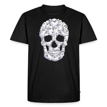 Skull Boo Ghost Funny boo ghosts Halloween costume - Men's Premium Organic T-Shirt - black - Front - Nico (187cm)