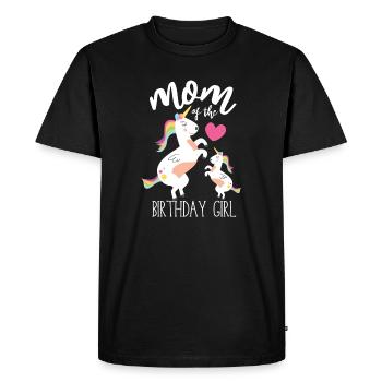 Mère de l'anniversaire - fille d'anniversaire - T-shirt Premium bio Homme - noir - Devant - Nico (187cm)