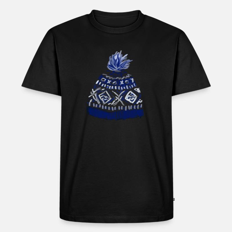 Bommelmütze - Männer Premium Bio T-Shirt - Schwarz