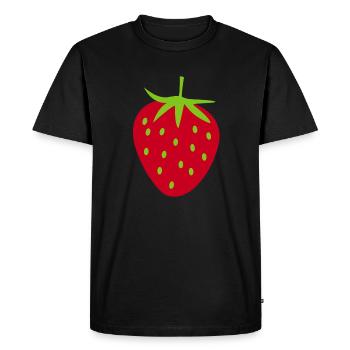 Strawberry Harvest May Fruit Fruity Garden - Men's Premium Organic T-Shirt - black - Front - Nico (187cm)