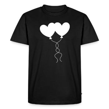 white heart white gift valentine's day - Men's Premium Organic T-Shirt - black - Front - Nico (187cm)