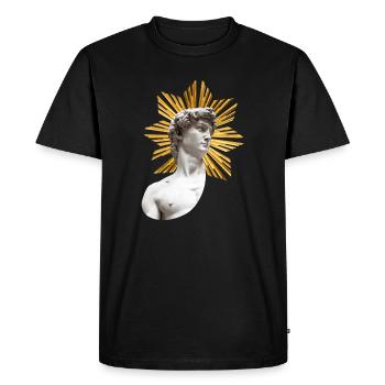| David with Halo Michelangelo - Men's Premium Organic T-Shirt - black - Front - Nico (187cm)