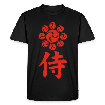 Emblème samouraï du clan Uesugi (rouge) - T-shirt Premium bio Homme - noir - Devant - Nico (187cm)