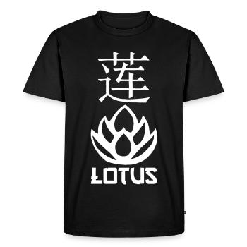 Lotus blanc et Asie - T-shirt Premium bio Homme - noir - Devant - Nico (187cm)