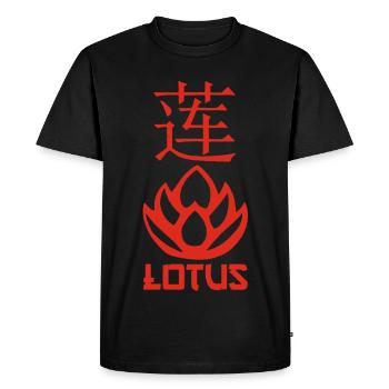 Lotus rouge et Asie - T-shirt Premium bio Homme - noir - Devant - Nico (187cm)