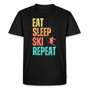 Eat Sleep Ski Repeat - Men's Premium Organic T-Shirt - black - Front - Nico (187cm)