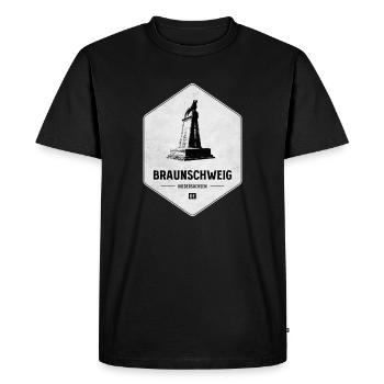 Emblème du monument de Brunswick - T-shirt Premium bio Homme - noir - Devant - Nico (187cm)