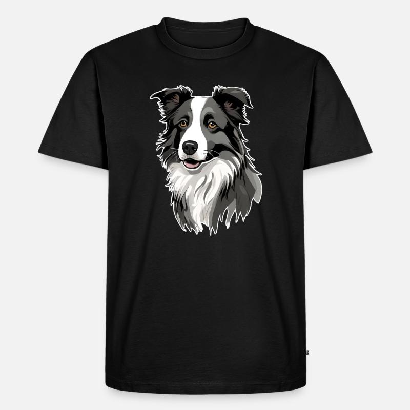 Border Collie - Männer Premium Bio T-Shirt - Schwarz