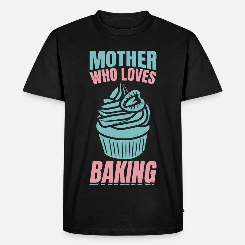 Mutter, die das Backen liebt - Männer Premium Bio T-Shirt - Schwarz