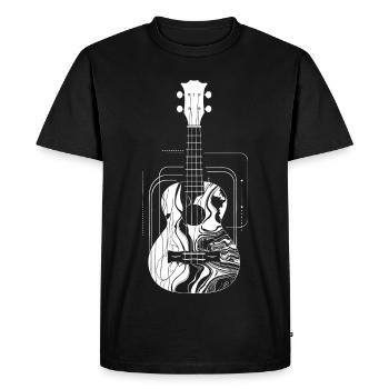 Dessin de ukulélé - T-shirt Premium bio Homme - noir - Devant - Nico (187cm)