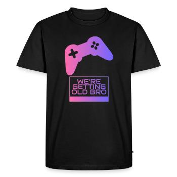 On devient vieux, frère gamer - T-shirt Premium bio Homme - noir - Devant - Nico (187cm)
