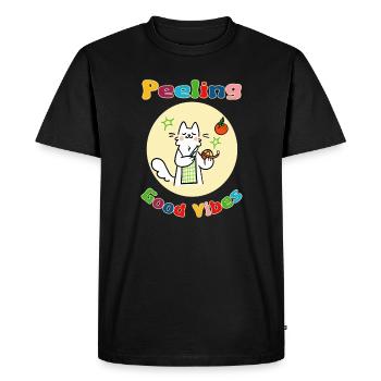 Cat Peeling Orange - Men's Premium Organic T-Shirt - black - Front - Nico (187cm)