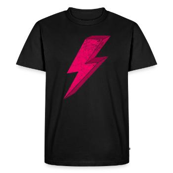 Conception d'éclair rose vif 3D - T-shirt Premium bio Homme - noir - Devant - Nico (187cm)