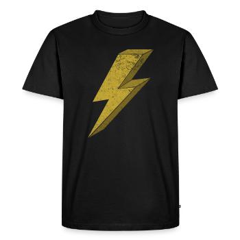 Dynamic Flash in Gold 3D - Men's Premium Organic T-Shirt - black - Front - Nico (187cm)