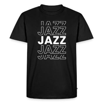 Logo de musique jazz simple et audacieux - T-shirt Premium bio Homme - noir - Devant - Nico (187cm)