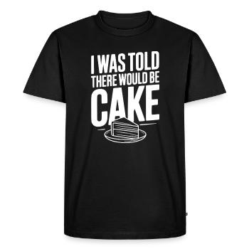 I Was Told There Would Be Cake - Men's Premium Organic T-Shirt - black - Front - Nico (187cm)