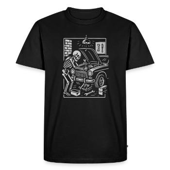 Mécanique squelette sous le capot - T-shirt Premium bio Homme - noir - Devant - Nico (187cm)