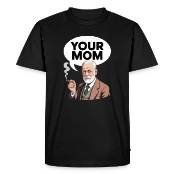 Ta mère - T-shirt drôle de Sigmund Freud - T-shirt Premium bio Homme - noir - Devant - Nico (187cm)