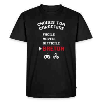 Brittany Humor Choose character Breton Gaming - Men's Premium Organic T-Shirt - black - Front - Nico (187cm)