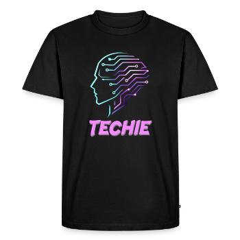 Neon Head Circuit Techie - Men's Premium Organic T-Shirt - black - Front - Nico (187cm)
