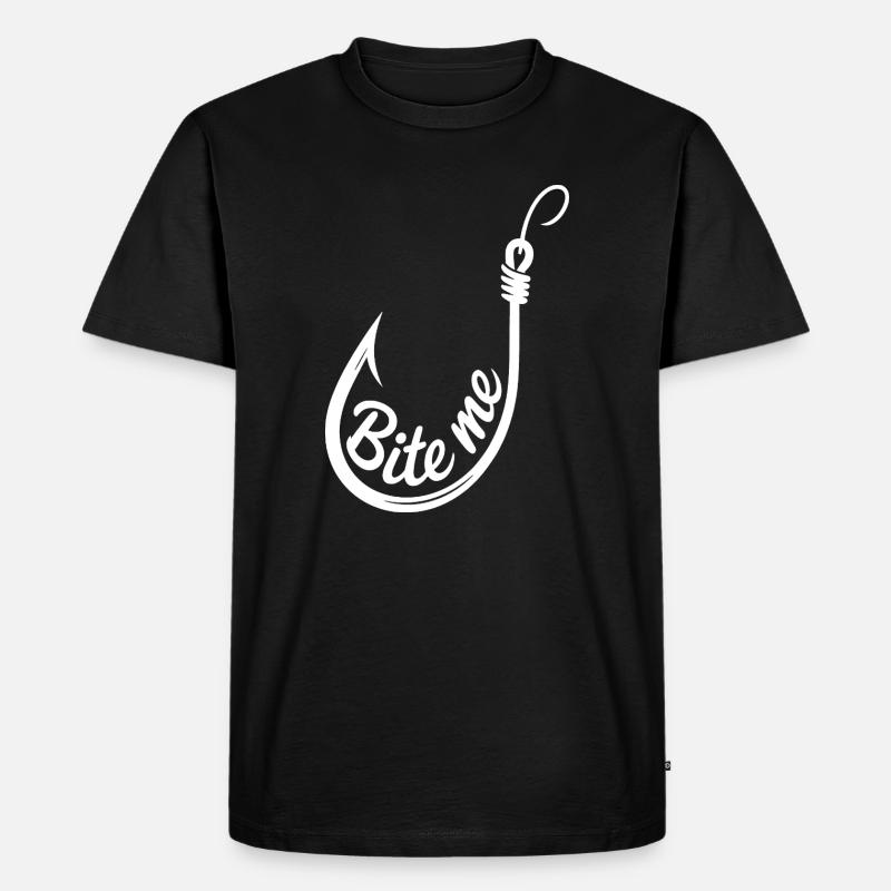 Bite Me Hook Illustration - Männer Premium Bio T-Shirt - Schwarz