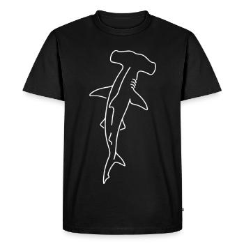 Hammerhead Shark Outline Line Drawing - Men's Premium Organic T-Shirt - black - Front - Nico (187cm)