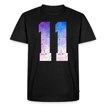 numéro 11 – Cadeau anniversaire 11 ans - T-shirt Premium bio Homme - noir - Devant - Nico (187cm)