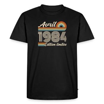 April 1984 Retro Birthday 1984 April 1984 - Men's Premium Organic T-Shirt - black - Front - Nico (187cm)