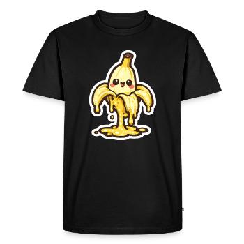 Kawaii de banane fondante - T-shirt Premium bio Homme - noir - Devant - Nico (187cm)