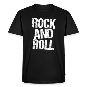 Typographie audacieuse du rock and roll - T-shirt Premium bio Homme - noir - Devant - Nico (187cm)