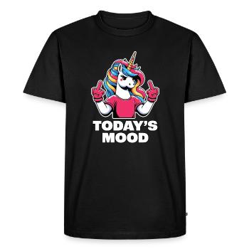 Crinière arc-en-ciel de licorne aujourd’hui Majeur fantaisiste - T-shirt Premium bio Homme - noir - Devant - Nico (187cm)
