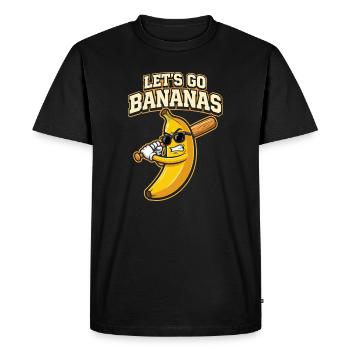 Lets Go Bananas Baseball Funny Sports Design - Men's Premium Organic T-Shirt - black - Front - Nico (187cm)